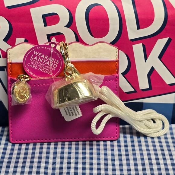 BBW Pink Wearable Lanyard PocketBac Holder Compartment Card Holder & Champagne - Picture 2 of 5